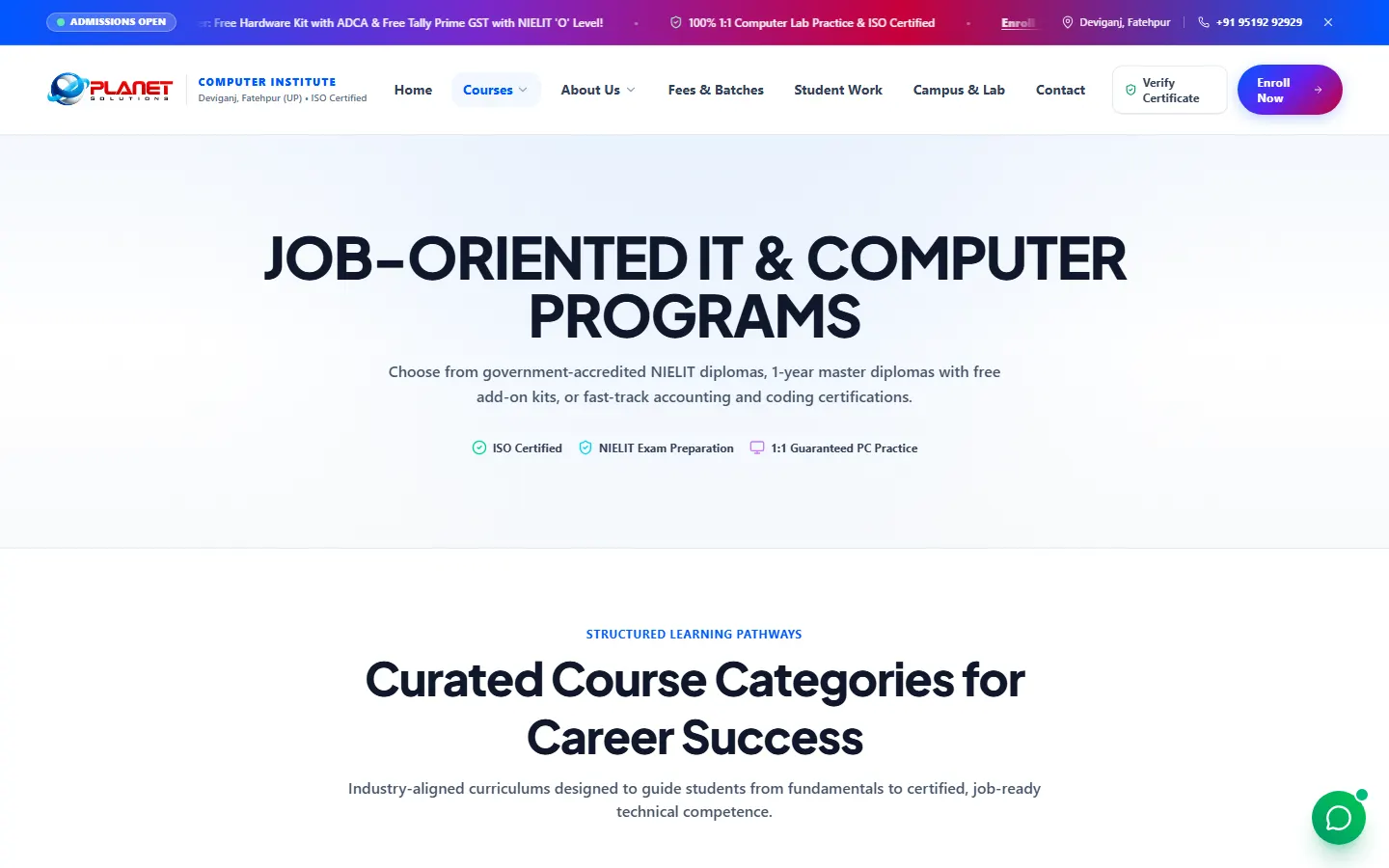 Course catalogue — job-oriented IT and computer programs
